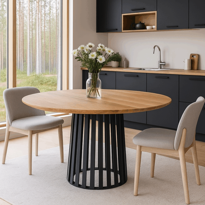 Boston pyöreä lankkupöytä tammi, halk. 100cm