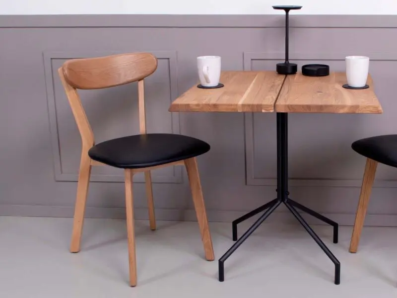 Valdis ruokapöydän tuoli, tammi/musta - Image 3