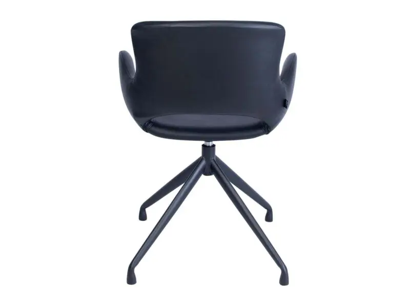 Luna ruokapöydän tuoli pyörivä, musta nahka - Image 3