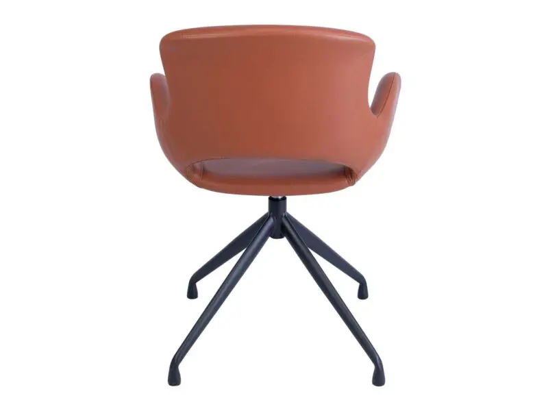 Luna ruokapöydän tuoli pyörivä, konjakki nahka - Image 5