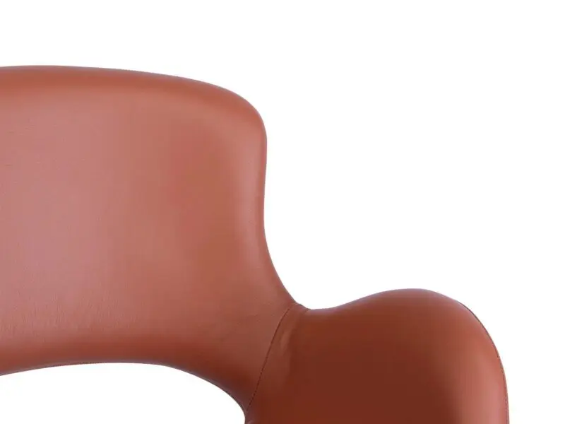 Luna ruokapöydän tuoli pyörivä, konjakki nahka - Image 4