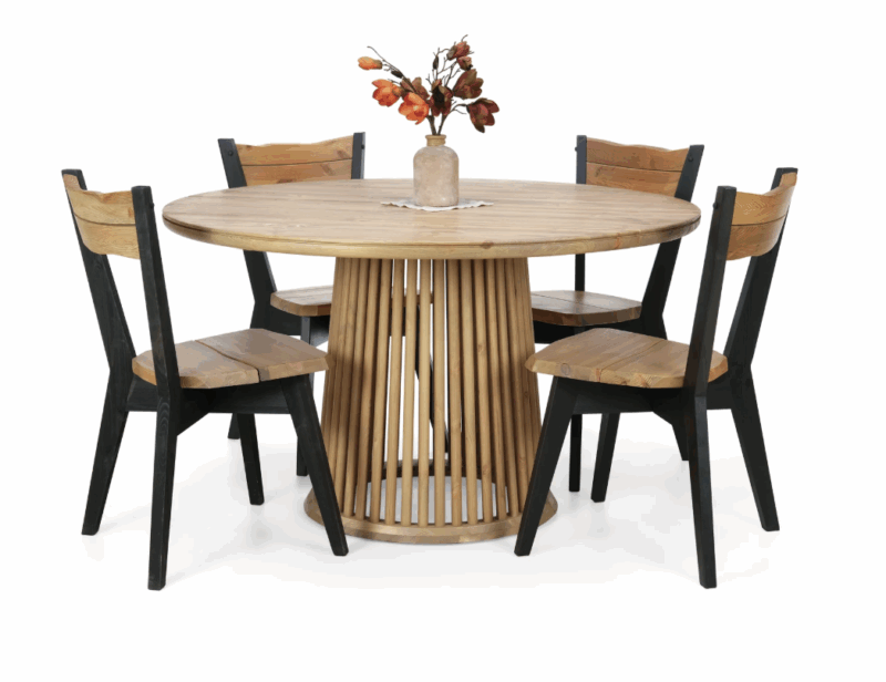 Elina pyöreä ruokapöytä 130cm, antiikinruskea - Image 3