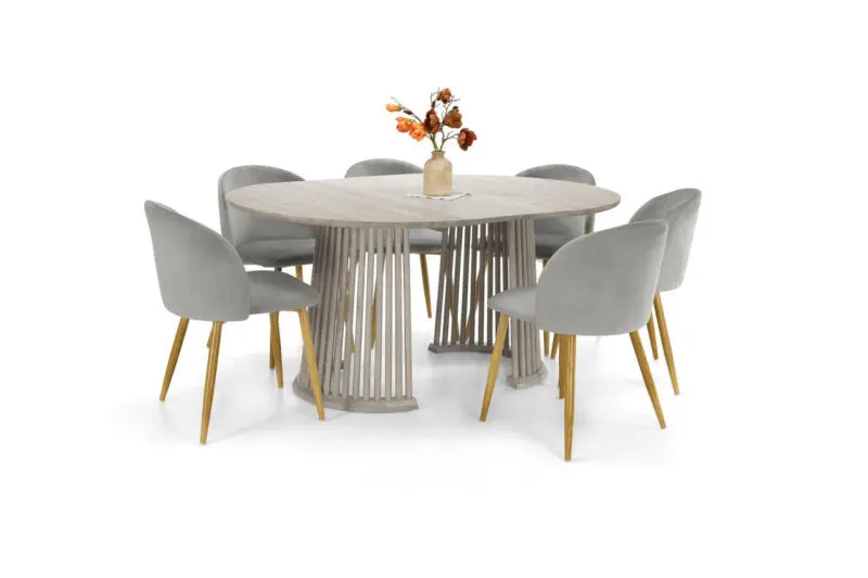 Kaisa pyöreä ruokapöytä 115cm, harmaa - Image 8