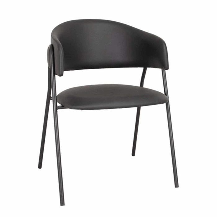 Lina ruokapöydän tuoli, musta PU