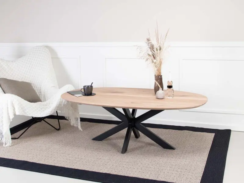 Orlando sohvapöytä tammi 80x140cm Star-jalalla - Image 2