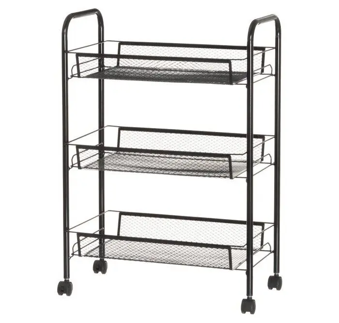 Korivaunu Mesh pyörillä 44x27x62,5 cm musta