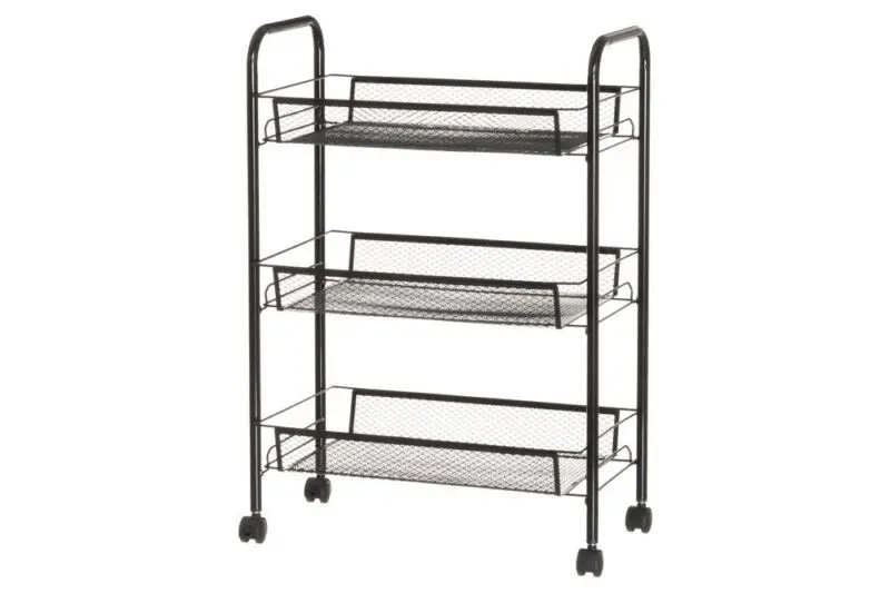 Korivaunu Mesh pyörillä 44x27x62,5 cm musta