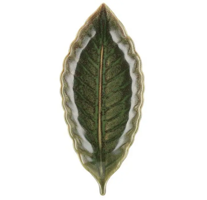 Tarha lautanen lehti Oliivi 23x10cm