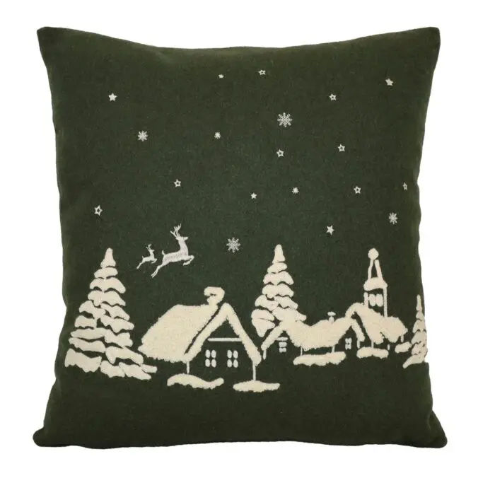 Tyynynpäällinen Jouluyö 45x45cm vihreä