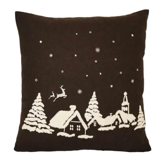 Tyynynpäällinen Jouluyö 45x45cm ruskea