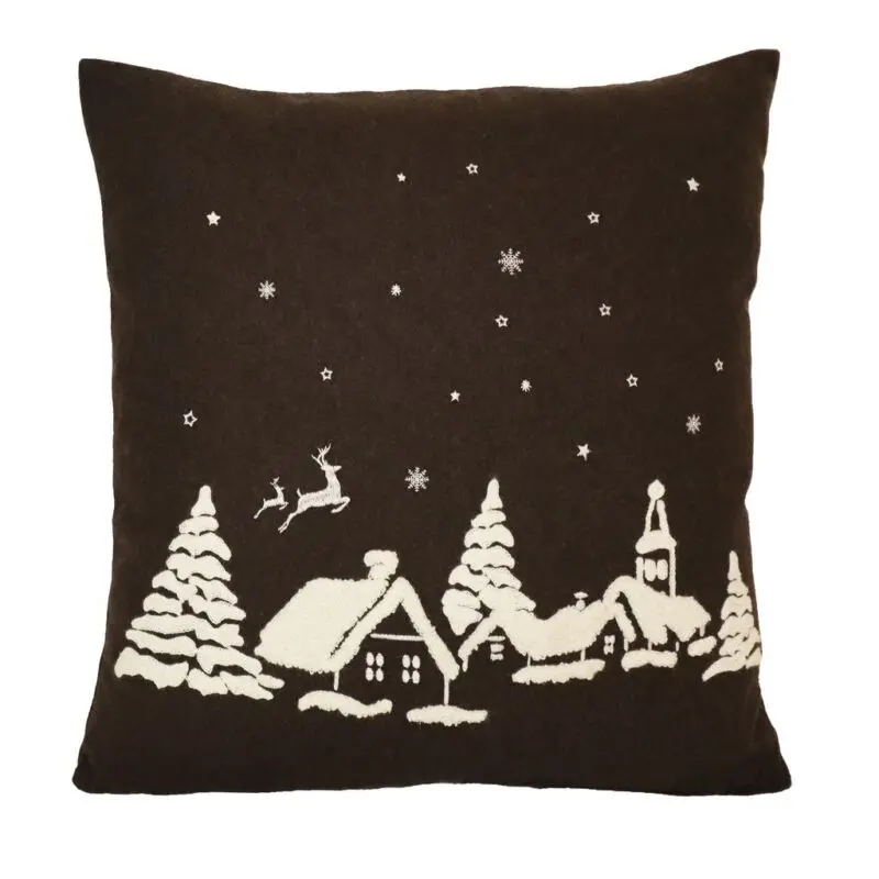 Tyynynpäällinen Jouluyö 45x45cm ruskea