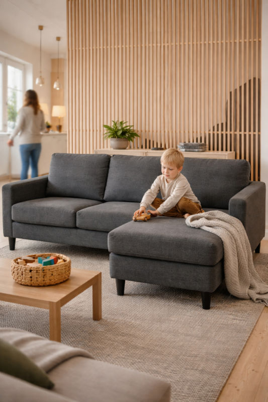 Oliver divaanisohva, tummanharmaa - Image 4