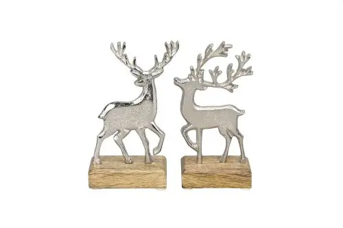 Porofiguuri puu/hopea lajitelma 9,5x5x17,5cm