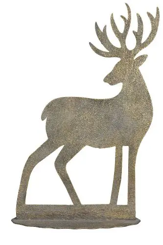 Porofiguuri metalli antiikkimessinki 35x15x58cm