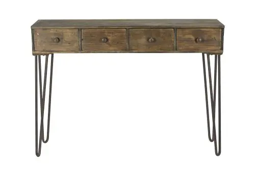 Sivupöytä 4 laatikolla puu ruskea 119x32,5x86,5cm