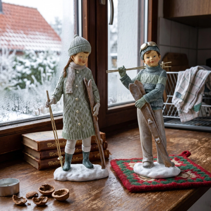 Hiihtäjä tyttö tai poika, lajitelma