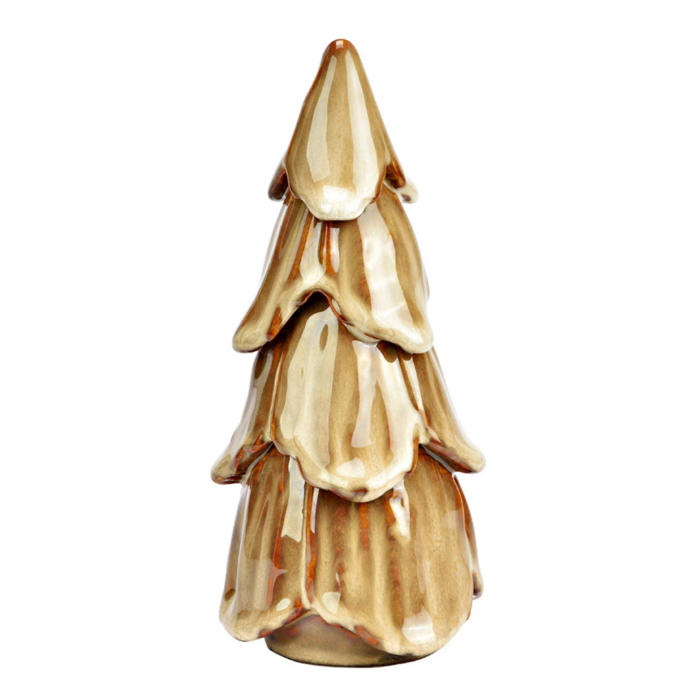 Keraaminen kuusi beige/ruskea, 8x18x8 cm