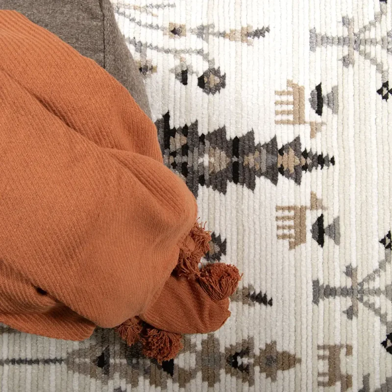 Kanerva nukkamatto beige-harmaa 133x190cm - Image 3