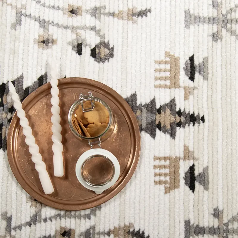 Kanerva nukkamatto beige-harmaa 133x190cm - Image 2