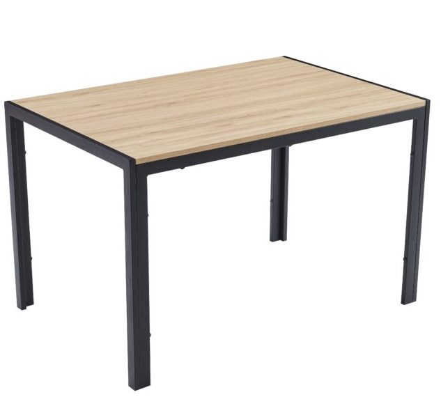 Claudia ruokapöytä 80x120 cm, tammen värinen kansi, mustat jalat