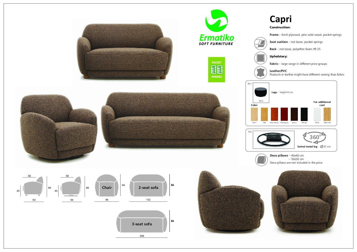 Capri pyörivä nojatuoli HR 4 Oasis 40 - Image 2