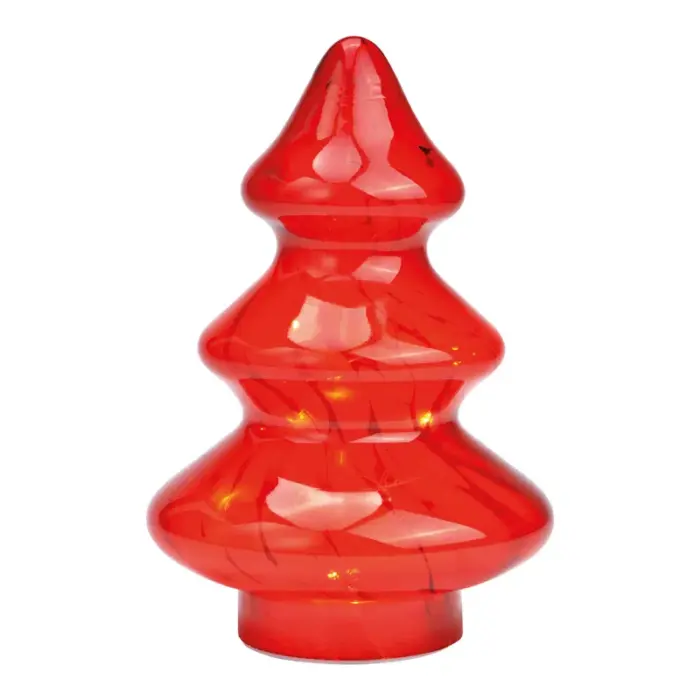 Joulukuusi valoilla Led punainen 14x20x14cm