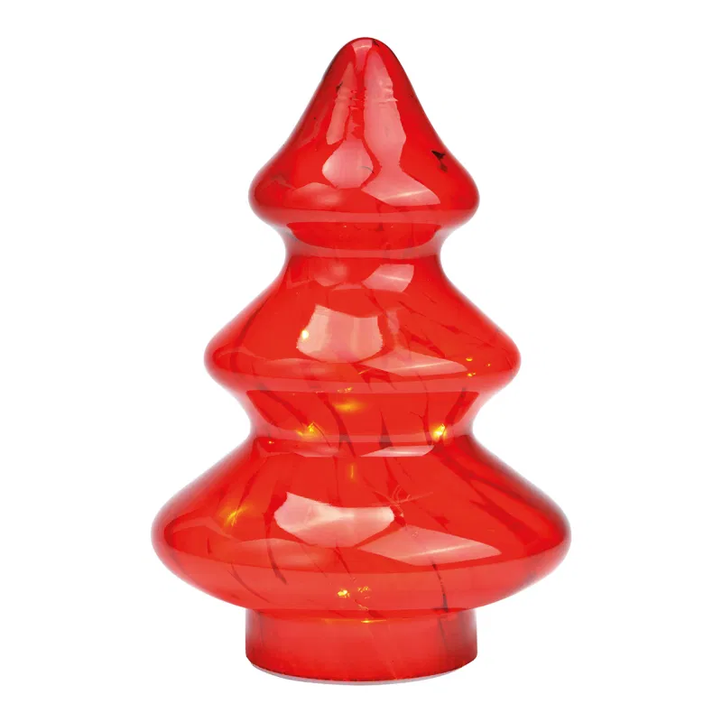 Joulukuusi valoilla Led punainen 14x20x14cm