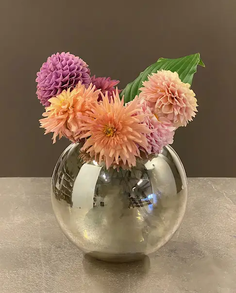 Globe-maljakko, lasipallo, samppanja